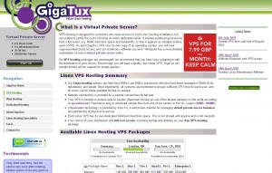 GigaTux Linux VPS Hosting